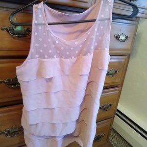 LOFT Illusion neckline layered ruffle tiered tank